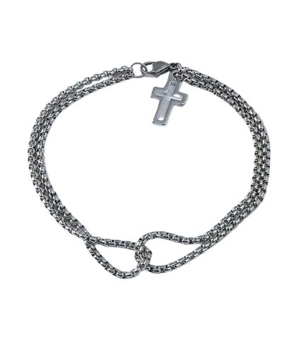 Steel Cross Bracelet