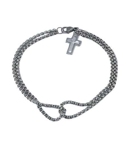 Steel Cross Bracelet