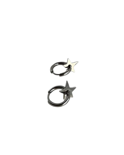 Silver Star Pendant Earrings