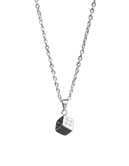 Dice Pendant Necklace Stainless Steel