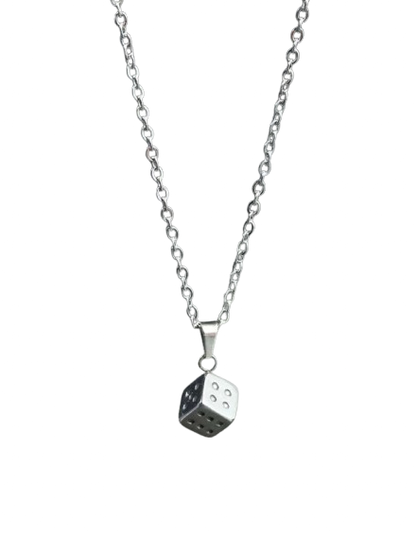 Dice Pendant Necklace Stainless Steel