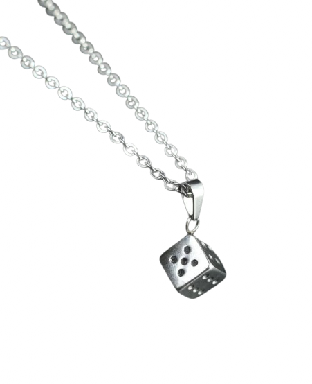 Dice Pendant Necklace Stainless Steel