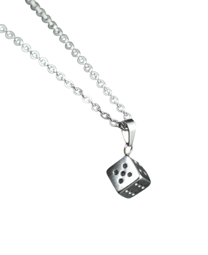 Dice Pendant Necklace Stainless Steel